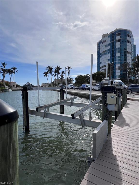 PRICE IMPROVEMENT!!!**32 foot Prime Waterfront Boat Dock Available for Lease!**  Welcome to Slip #1 at Venetian Bay Yacht Club, a 70 slip marina 15 minutes to the Gulf, located in the heart of the Park Shore neighborhood. Venetian Bay Yacht Club is exclusive to Park Shore residents. Whether you're a seasoned sailor or a weekend boater, this dock is perfectly suited to meet all your maritime needs. VBYC is situated in a prime location, and Slip #1 is immediately south of Venetian Village's popular waterfront dining, shopping, and entertainment venues. Enjoy making your boating experience smooth and enjoyable. Negotiable start date available for 3, 6, or 12 months. Amenities include boat Lift with capacity of 16,000 lbs., parking, water and electricity hookups conveniently available at the dock. Don't miss the opportunity to lease a piece of waterfront paradise. Whether you're looking to dock your boat for the season or year-round, this location offers the perfect blend of convenience and luxury.
