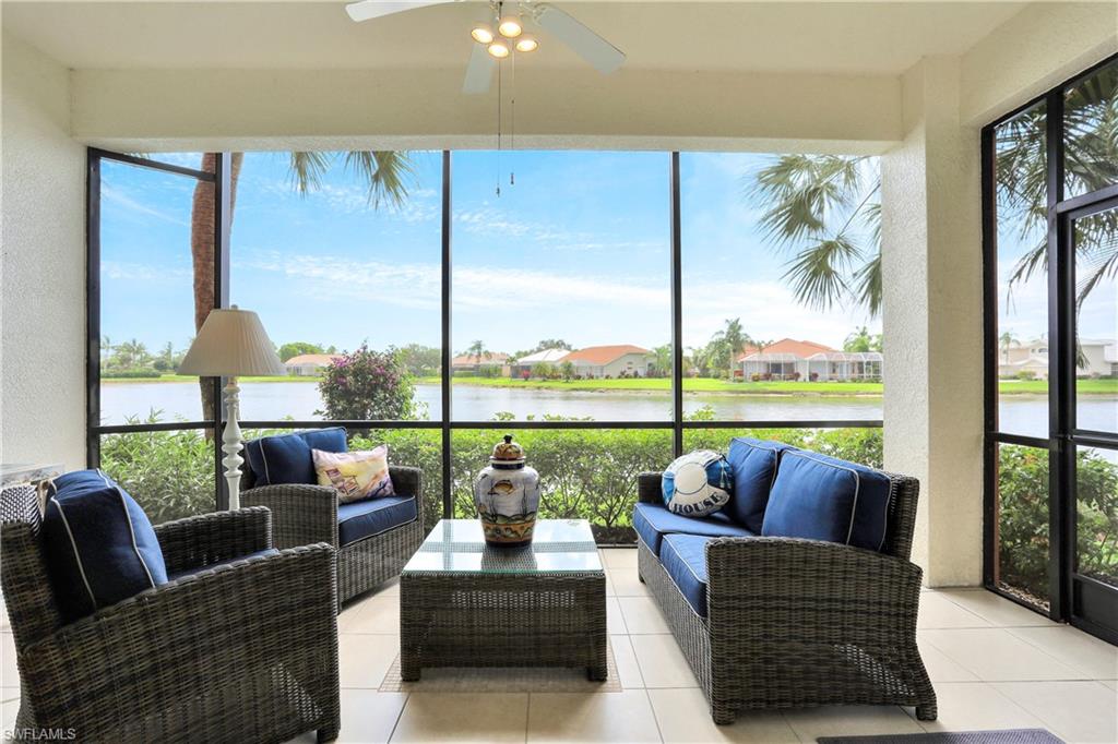 Updated, impeccably maintained, lakeview property with lots of natural sunlight.  Enjoy your morning coffee on this Eastern facing lanai.  This home has a coastal feel to it and is a breath of fresh air if you are done looking at tired properties.   There are many upgrades: extra custom cabinets throughout, upgraded appliances, pull out cabinet drawers, crown molding, upgraded lights & fans, dimmer switches etc.  Off your lanai, there is a large side yard for extra privacy.  The community of Legacy has their own wonderful club house & pool.  The Players Club & Spa, with first class amenities, is another benefit of this home.