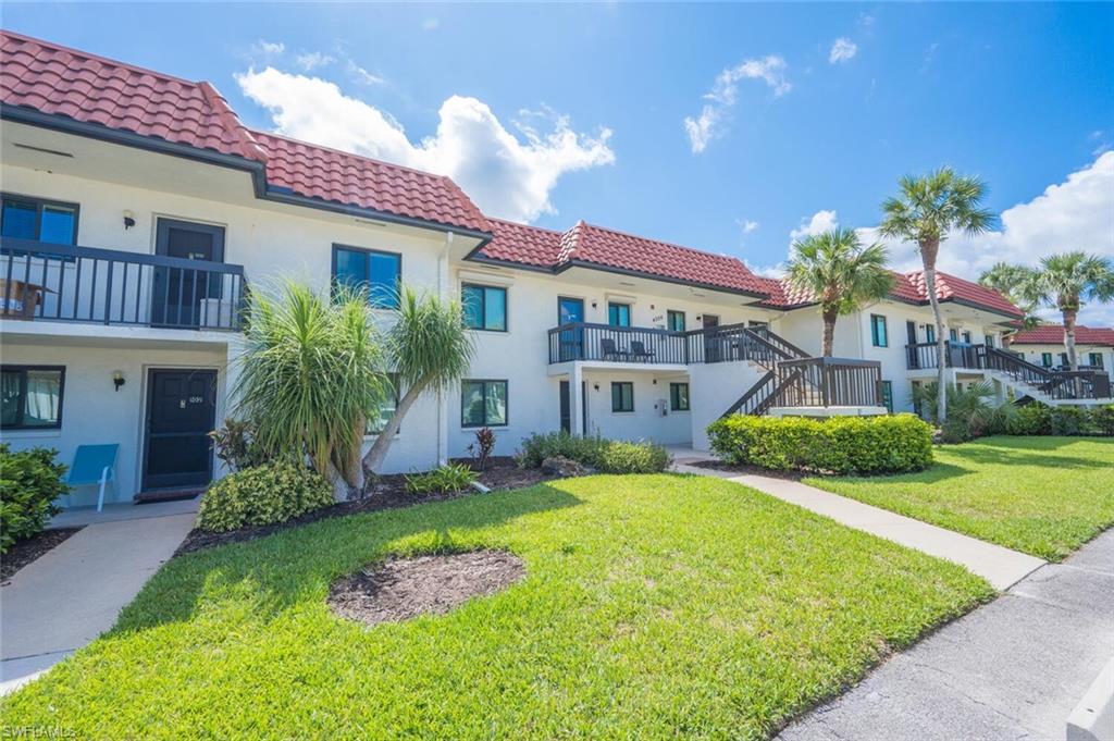This spacious, newly painted condo at Fairways at Par 2 is bright & airy.  First floor unit has a split bedroom, open floor plan with impact slider and windows.  The eastern exposure allows you to take in the sunrise and enjoy your coffee from the screened in lanai.  This 55+ active community offers tennis, pickleball, bocce, shuffleboard, pool and clubhouse.  Only 15 minutes from downtown Naples!