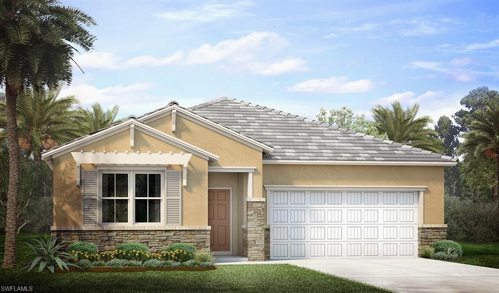 Under construction.  OCT 2023 estimated delivery.  Water/Lake View!  Highly sought-after one-story Clifton floorplan offers an open concept great room/kitchen/eating area that is perfect for everyday living & entertaining.  This home has 3 Beds, 2 Full Baths & a 2-Car Garage!  Impact Windows Included!  Special features include high-end stone (gray) cabinets w/cushion close, wastebasket cabinet, under cabinet lighting & slide out shelves, upgraded faucets/hardware, single bowl kitchen sink, stainless steel appliances, quartz counters throughout, laundry cabinet package w/sink, crown molding, wood-look floor tile, frameless shower enclosure & more!  Room for future pool.  Community highlights include Beautiful Clubhouse w/Social & Game Room, Resort Style Pool, Lap Lanes, Fitness Center, 4 Pickleball Courts, 3 Bocce Ball Courts, Sidewalks on Both sides of the street, Gated Entry, 4 Lakes, Waterfall Monument Sign, Convenient to shopping, Restaurants, Stores & a Short Drive to the Beach & all that Naples has to offer! Lot 174. C/1