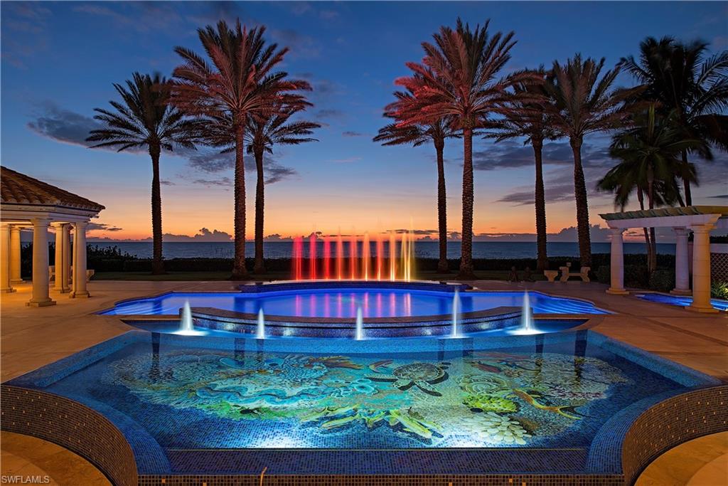H.8607 - La Capanna represents one of the most significant beachfront residences ever created in Naples. Old world Italian renaissance era ambiance takes inspiration from an ideal beachfront location giving it the feel of a Mediterranean seaside resort.