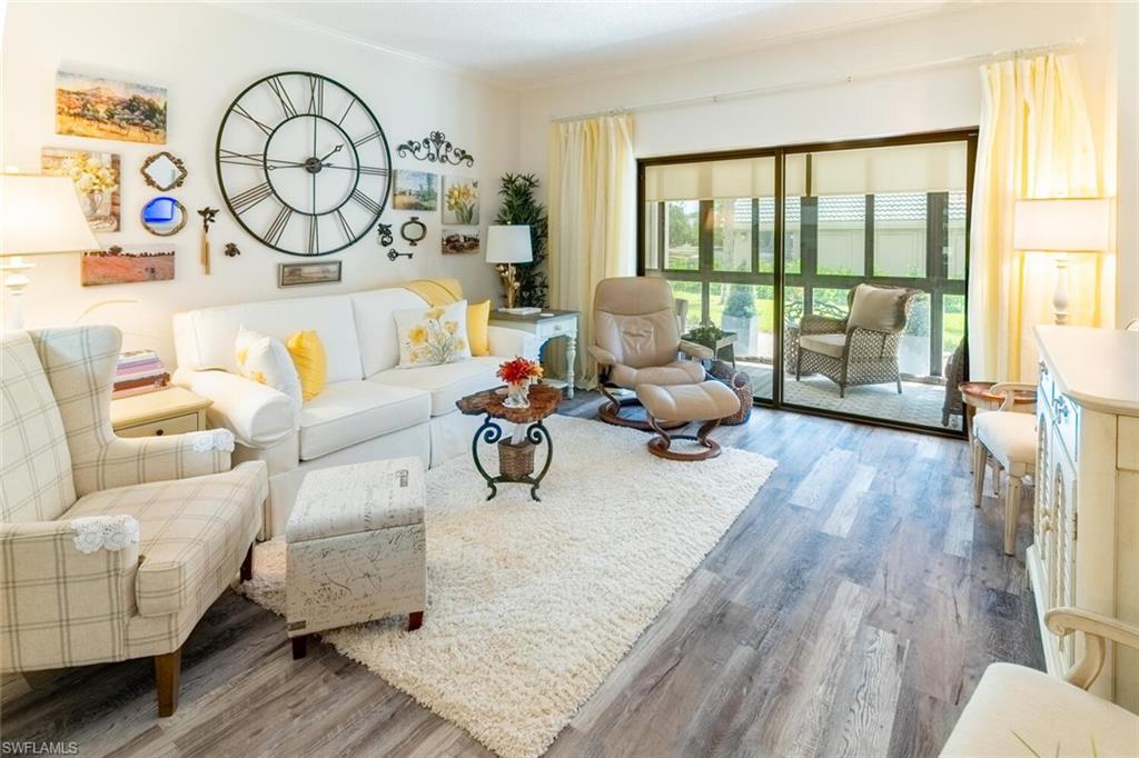 Step into the ease of worry-free living at Arbor Trace, Naples’ premier 55+ community, where deeded ownership meets low taxes and a lifestyle free from hidden obligations. Here, the Homeowners Association membership is designed to liberate you from the everyday concerns of homeownership, covering electricity, fiber-optic cable and internet, water, sewer, trash removal, pest control, building insurance, transportation, and even 120 chef-prepared meals per year, including the ever-popular Sunday bottomless brunch.

Beyond the essentials, Arbor Trace offers a vibrant array of amenities to enrich your days—whether it’s a refreshing swim in the heated pool and spa, a match of pickleball, tennis, bocce, or shuffleboard, a quiet round on the putting green, or time spent in the fully equipped fitness center, beauty salon, or community libraries. For additional peace of mind, optional assisted living services are also available.

This first-floor, end-unit residence is both inviting and practical. Featuring one spacious bedroom and one bathroom, a full-size washer and dryer, and a versatile all-seasons lanai currently serving as a den with a sleeper sofa, it’s thoughtfully designed for comfort and convenience. The lanai opens directly to the yard—ideal for pet owners. Added benefits include an interior storage unit and a covered carport with additional storage space.

Renovated just three years ago, this slice of paradise features a new air-conditioning system and is truly move-in ready. Every detail has been attended to, ensuring you can focus not on maintenance, but on embracing the rich, active lifestyle that Arbor Trace offers.