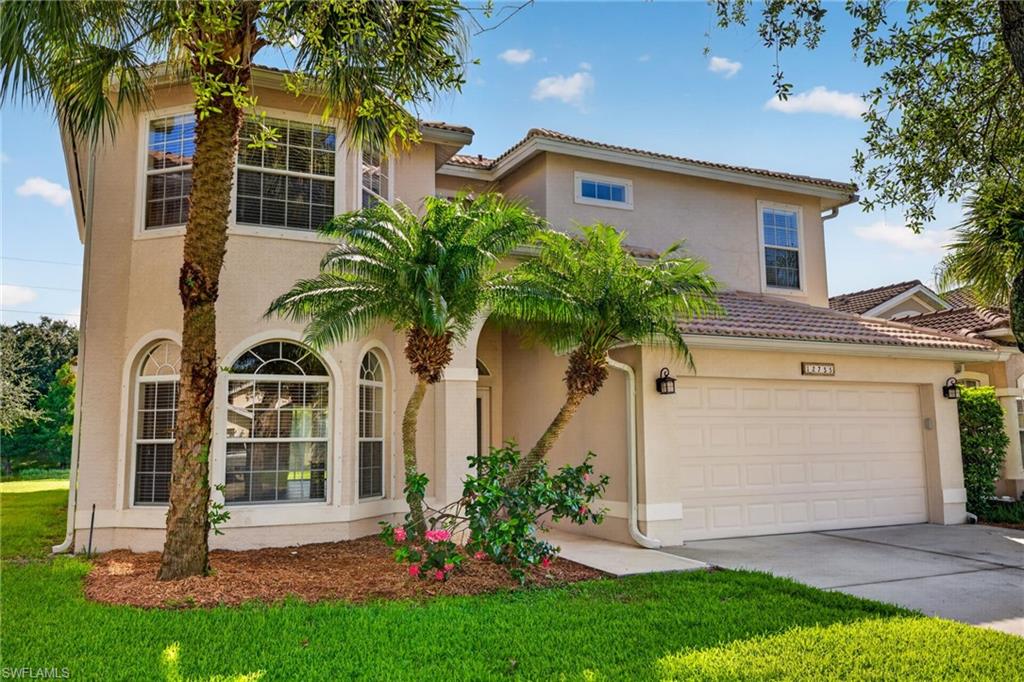 Welcome to this beautiful move in ready two-story home located in the highly desirable Stoneybrook neighborhood of Gateway. Step inside to discover this 4-bedroom, 2.5 bathroom home with a bright and airy ambiance. Interior exhibits soaring ceilings, living, family, dining areas and fantastic open and spacious kitchen with a combination of tile and LVT flooring throughout most of the home. A master bedroom with stunning lake views and master bath features a separate tub and shower with dual sinks and makeup vanity. Upstairs, you'll find a loft, 3 additional bedrooms, shared bathroom with tub/shower combo, and laundry room. Step outside and enjoy your lanai with stunning northeastern sunrise views overlooking the large lake. New A/C (May 2025).  LOW HOA includes cable and internet package. (include Xfinity X1 Preferred whole-house DVR service with up to five HD boxes and Xfinity Blast fiber-optic internet speeds over 600 Mbps) Stoneybrook amenities include community pool, clubhouse, fitness center, tennis courts, sand volleyball, outdoor basketball court, inline skating rink, baseball field, fenced playground and walking trails. Conveniently located to schools, shopping, dining, I-75, Southwest Florida International Airport (RSW), and Jet Blue Park/ spring training home for the Boston Red Sox.  Don't miss the opportunity to call this home!