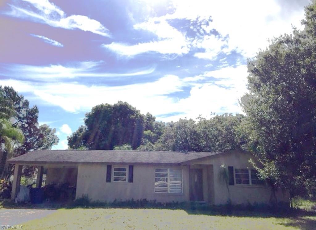 INTERIOR PHOTOS ON THE WAY! PRICED RIGHT to SELL! Some TLC needed here, but oh what a great opportunity for the investor or first home buyer! Spacious home on Huge lot (106 ft x 307 ft deep) in a Quiet residential neighborhood with no thru traffic. You’ll love the OPEN FLOOR plan with nearly 1600 sf of interior living space~~3 large bedrooms & 2 Full Baths, spacious  Living room & Kitchen with appliances and granite counters. City water with NO ASSESSMENTS -- PLUS it is NOT in a Flood Zone! All this IDEALLY LOCATED near Fort Myers River District dining, shopping & theater. Easy access to I-75 & 30 minutes to SWFL International Airport. 1 Hr to 5 SUGAR SAND BEACHES & the best Fishing & Boating in Florida!