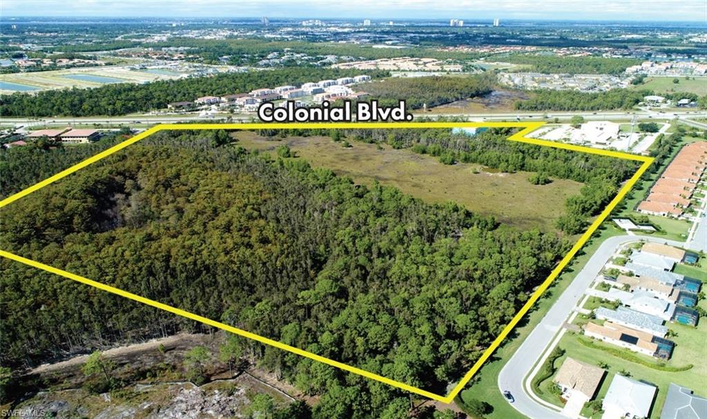 Great 40 acre development site fronting Colonial Blvd in Fort Myers, one of Lee County's busiest arterials with over 54,000 vehicular trips daily.  Located in the City's mixed use district, the range of commercial uses and multi-family development up to 25 units/acres are permitted.  Survey, environmental assessment and other information available upon request.