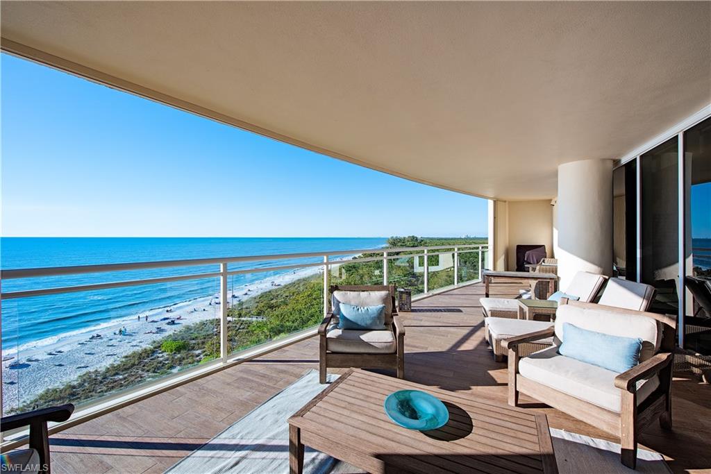 This perfect beachfront location sits directly on Vanderbilt Beach, offering an enormous beachfront terrace with unobstructed views of the beach & aqua waters of the Gulf. Expansive, flow-through 3 bedrooms + office floor-plan featuring floor-to-ceiling windows and spacious open lanai provide year-round outdoor living with your perfect view of the sunset.
Beautiful waterfall countertops highlight this chef-caliber kitchen and butler’s pantry. Two Subzero refrigerators, Wolf natural gas cooktop, two dishwashers, ice maker, and wine refrigeration make entertaining a breeze. Spacious and serene, the master suite with walls of windows floods the room with natural light. Lavish and relaxing, the master bathroom brings spa-like indulgence, with marble inlay flooring, quartzite countertops, dual vanities, sit-down makeup vanity, two water closets, & spa tub. Guests enjoy two en-suite bedrooms. Moraya Bay offers 24-hour security, an onsite concierge with a full-service beach club, restaurant, grotto bar make this your home within a five-star pet-friendly resort.