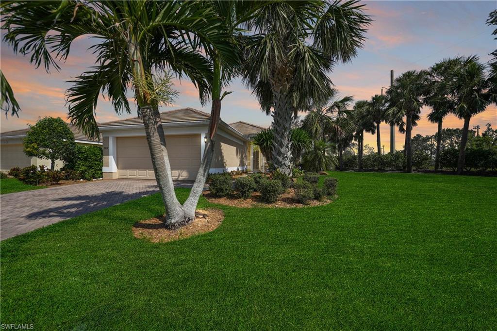 Discover your own slice of paradise in the highly sought-after Sandoval community! Perfectly situated on an oversized corner lot backing to lush green space, this beautifully maintained 3-bedroom, 2-bath pool home offers the ideal combination of privacy, comfort, and Florida living. The property experienced no hurricane damage from Hurricane Ian and is equipped for peace of mind with accordion hurricane shutters, a roll-down lanai shutter, and wiring for a whole-house generator.

Inside, you'll find a bright, open floor plan spanning over 1,500 square feet. The spacious kitchen is designed for both everyday living and entertaining, featuring granite countertops, a modern tile backsplash, rich wood cabinetry, stainless steel appliances, an abundance of storage, a breakfast bar, and a sunny eat-in dining area.

The inviting owner's suite offers a generous walk-in closet and an en-suite bath complete with dual vanities and a walk-in shower. Two additional bedrooms provide comfortable accommodations for family or guests.

Step outside to your private screened lanai where a sparkling heated pool overlooks tranquil green space—the perfect setting to relax or entertain year-round. The pool heater was recently replaced and includes a 4-year warranty.

Additional updates include a new HVAC system (2020), new garage door opener (2020), new water heater (2021), exterior painting (2019), and numerous storm-preparedness upgrades that add lasting value.

As a resident of Sandoval, you'll enjoy one of Cape Coral's premier gated communities featuring a resort-style pool, fishing pier, two dog parks, playground, bocce ball, volleyball, basketball and tennis courts, scenic walking paths, and a vibrant calendar of community events.

This exceptional home offers the Florida lifestyle you've been waiting for—schedule your private showing today!