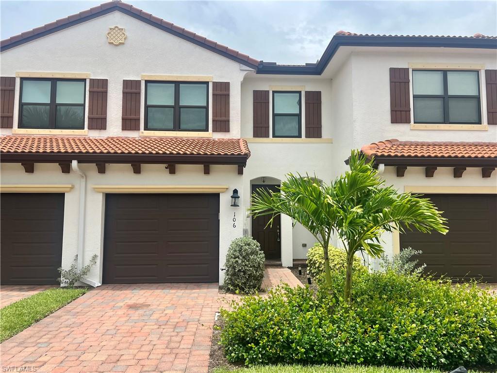 Well maintained townhome in beautiful Villa Medici, excellent location just minutes to Ft Myers Beach, Lakes Park, Health Park,  I-75, restaurants etc., common clubhouse featuring heated pool and fitness center just steps away, gated community, ceramic tile floors on the first floor with living room, dining room and kitchen featuring granite countertops, breakfast bar and pantry, stainless steel appliances, eat in nook area as well as a larger dining area, upgraded LED lighting, half bath on the first floor for guests, sliding doors to the lanai in the rear, roll down storm shutter for the lanai as well as panel shutters for the rest of the windows, attached garage parking with storage, luxury vinyl plank flooring going up the stairs to the second level with luxury vinyl plank throughout the entire second floor with tile in the bathrooms, master bedroom with large walk in closet, private bath with separate tub and shower and dual sinks, two guest bedrooms and laundry room with stack washer and dryer.