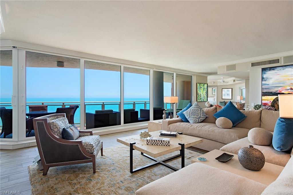 The most desirable 8th floor with walls of glass that open to fabulous views of the Gulf of Mexico and your unscreened balcony. This three-bedroom, three-and-a-half-bath home with family room offers 3,450 square feet of air-conditioned living. The owners have taken such pride with the renovations, including a new kitchen, baths, flooring and windows, right down to the custom floor plan making this residence ready to move in. The Brighton offers first-class amenities and you and your guests can enjoy Bay Colony’s pristine Beach and Tennis Club all within the gated community.