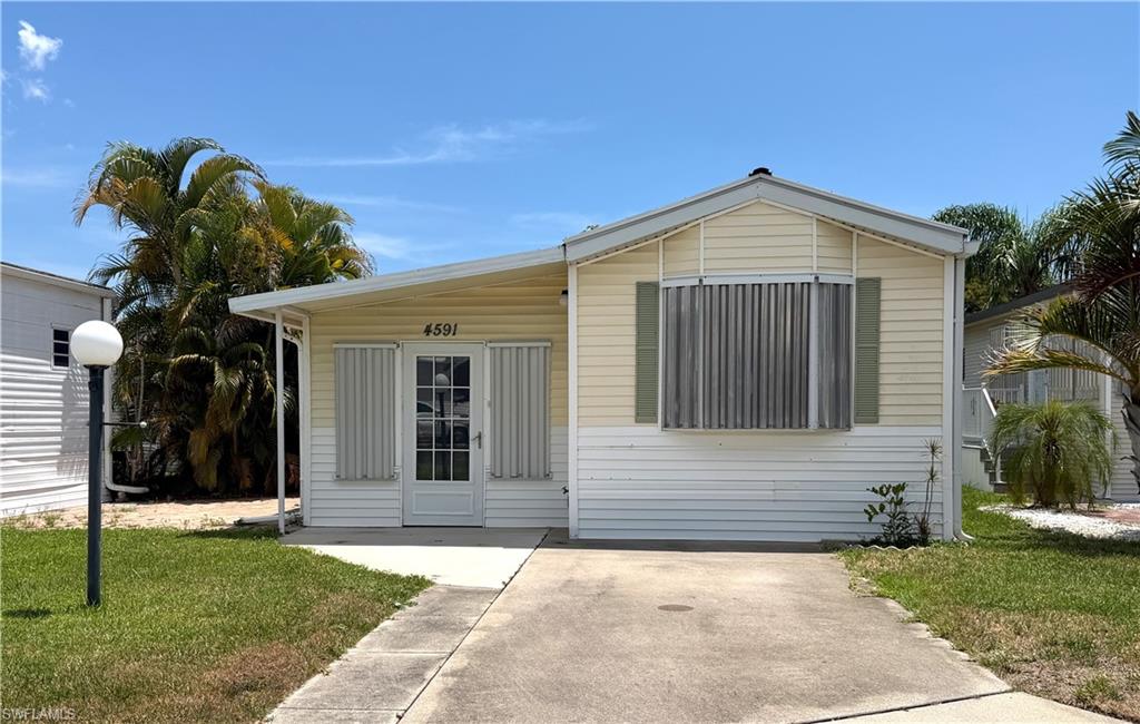 Experience the best of Florida living in this charming, well-maintained 1991 mobile home cottage, perfectly situated in a premier 55+ land-owned community. This light-filled one-bedroom, one-bath home features an inviting open-concept layout, beautifully decorated to capture the Florida vibe. 

Recent upgrades ensure comfort and convenience, including a durable metal roof, efficient air conditioning, and a full suite of appliances—washer, dryer, dishwasher, and refrigerator—all updated in 2019. For peace of mind during the season, the home is equipped with manual hurricane shutters.

Step outside to enjoy your private patio or take advantage of the community’s extensive amenities. Located just steps from the clubhouse, you’ll have easy access to a heated pool and spa, tennis courts, shuffleboard, horseshoes, and a vibrant community room. With an on-site manager and a dedicated activities director, there is always something to do. Bocce, pickleball, sand volleyball and water volleyball are just a few of the residents favorites.

What truly sets this community apart is its direct access to the Estero River. Residents can take advantage of boat storage for kayaks, canoes, and water toys, and utilize the private boat ramp. From the river, you are just a short trip away from the scenic Estero Bay and the open waters of the Gulf of Mexico. 

Ideally located, this home offers the perfect balance of resort-style living and convenience, placing you just minutes from world-class shopping, dining, pristine beaches, and the airport.