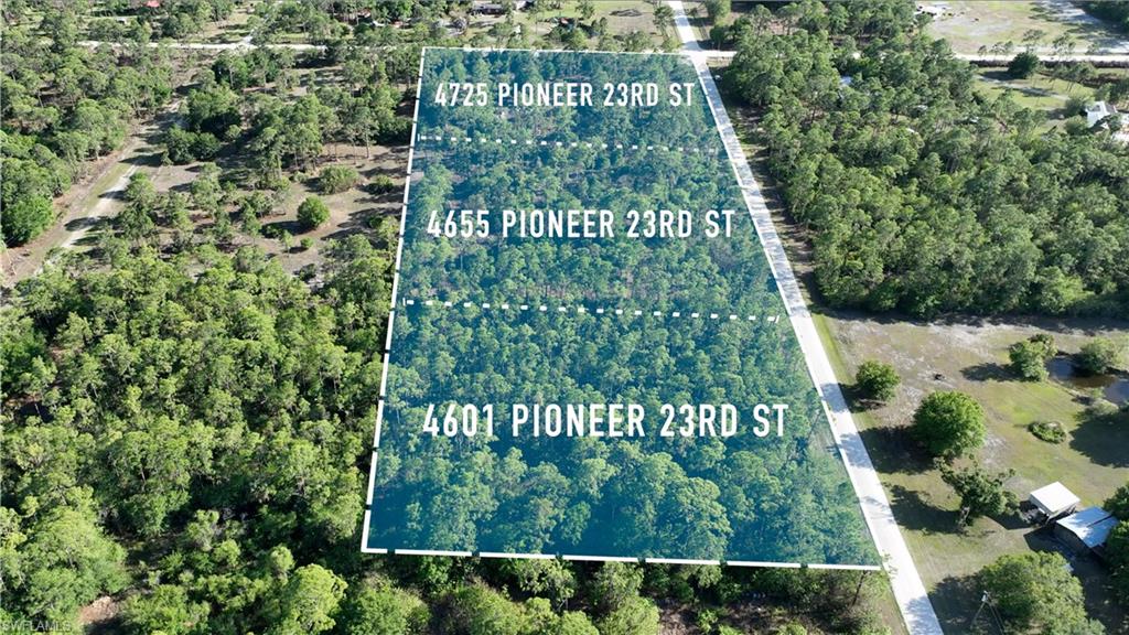 Rare opportunity! Corner lot right next door is also being sold as well as the following lot—4725 and 4601 Pioneer 23rd Street—totaling 7.35 acres. Offering endless possibilities, this lot provides access from multiple sides. A survey is available, and animals are allowed. No HOA fees or restrictions. You can build a home or place a mobile home, making it ideal for a range of uses. Don’t miss this rare chance to secure such a spacious property at an incredible price!