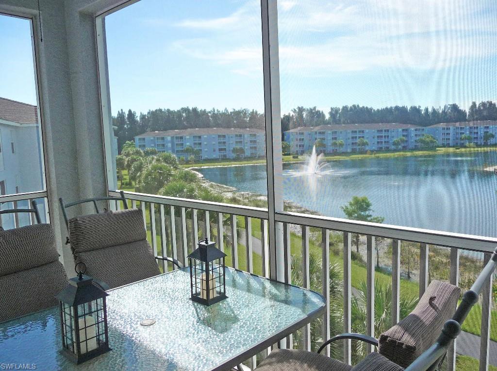Gorgeous upgraded top floor Brookside model with panoramic lake views.  Located in the sought after community of Heritage Pointe in South Ft Myers, this unit is move in ready and pretty as a picture.  Split floor plan layout with lots of light from the SE facing rear of the unit & private screened lanai.  Upgrades include new GE Slate appliance package in kitchen, upgraded floor tile in all living/wet areas, tumbled stone countertops in kitchen and bathroom areas, tumbled stone backsplash in kitchen, travertine tile in all bathrooms, upgraded carpets in bedrooms, upscale light fixtures & fans, faux paint effect in entrance hallway.  Impact resistant windows throughout so no need for hurricane shutters!  Heritage Pointe is a very popular gated community close to the beaches of Ft Myers and Sanibel. Community facilities include managed clubhouse, community pool & spa, gym, billiards room, community room, library, WiFi in clubhouse, fishing pier, lakefront beach & jogging/walking track. Community also has an excellent social calendar with planned activities & events. Lushly landscaped grounds & huge lake with water features set in over 39 acres.  Come & see what paradise looks like!