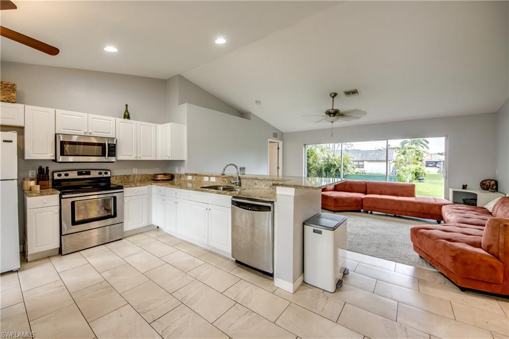 WELCOME HOME! From the moment you arrive, you'll understand why 625 SW 11th Terrace is the kind of home buyers hope to find. Beautifully maintained and move-in ready, it offers the perfect combination of comfort, value, and the opportunity to add your own personal style over time.

Built in 2005, this solid CONCRETE BLOCK home features 1,272 square feet of thoughtfully designed living space with 3 BEDROOMS, 2 BATHROOMS, and a 2-CAR GARAGE. Soaring VAULTED CEILINGS and abundant natural light create an open, airy atmosphere that feels larger than its footprint. Tasteful updates have already been completed, while still leaving room to customize and truly make the home your own.

Located in the heart of highly desirable Southwest Cape Coral, you'll enjoy one of the city's most established neighborhoods with convenient access to dining, shopping, parks, entertainment, and everything that makes the Southwest Florida lifestyle so appealing. Whether you're spending the day at nearby Gulf beaches, enjoying dinner on the water, or taking an evening stroll through the neighborhood, it's easy to see why so many choose to call this area home.

The value extends well beyond the location. This property is situated in a NO FLOOD ZONE, meaning flood insurance is typically not required by most lenders. CITY WATER AND SEWER are in place, there is NO HOA, and the neighborhood is both PET FRIENDLY and RENTAL FRIENDLY. Major improvements have already been completed, including a NEWER ROOF (2023), NEWER AIR CONDITIONING SYSTEM (2024), and NEWER WATER HEATER, allowing you to enjoy peace of mind for years to come.

If you've been searching for a well-built home in an exceptional location—one that's move-in ready today while still offering the opportunity to make it uniquely yours—625 SW 11th Terrace deserves a place at the top of your list.