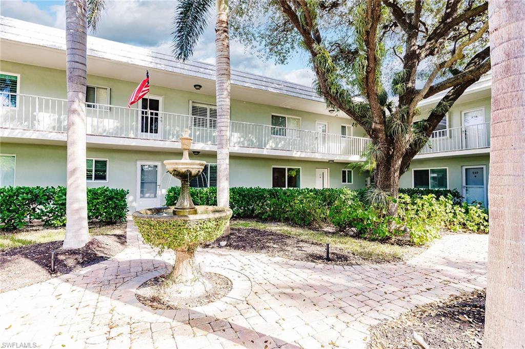 Available August 1, Wonderful furnished annual opportunity in downtown Naples - first floor unit with some utilities included! Southwinds is a quiet and well-maintained building on Broad Ave - walkable to beach, shopping, dining, and more. Beautifully renovated with extra-large kitchen featuring high-end stainless-steel appliances, large center island and an abundance of cabinetry. Two bedrooms with en-suite newly renovated private baths! Laundry in unit. Storage available. Second bedroom features sliders to your private patio. A must see!