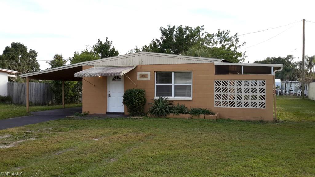 Investors or budget minded home seekers, this charming little home has it all wrapped up in a nice small package. Same price as a condo without all the maintenance fees, this home will keep you living costs down. Featuring 3 bedrooms and 1 bathroom to the back of the home and a cozy eat in kitchen and living room to the front. Off the kitchen is screened lanai with access to the laundry room and to the nicely sized back yard. Florida Living close to river access, down town Fort Myers, and shopping but at a price not often seen this side of the Caloosatchee River. Come take a look and see if this home can fit your lifestyle. New AC this year. Just added a new coat of paint and some new carpet -- this home is ready for a new owner!