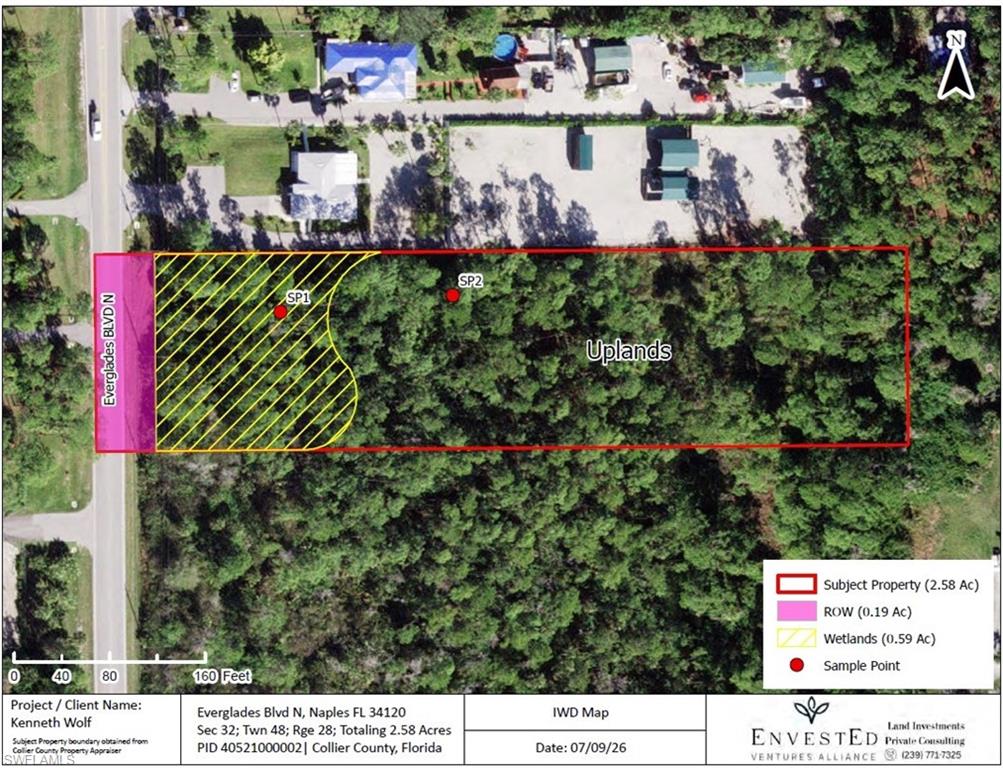 Discover the perfect canvas for your dream home or investment in Golden Gate Estates! This exceptional 2.58-acre parcel stands out with approximately 1.8 acres of dry uplands, offering a massive, development-ready footprint right from the start. A recent informal wetland determination report confirms that the remaining 0.59 acres are low-quality wetlands and strongly recommends pursuing an FDEP exemption to bypass standard mitigation fees. Enjoy peaceful country living with zero HOA restrictions, all just a short drive to Naples' world-class beaches, shopping, and top-rated schools. The environmental report is on file and available for review.  ¡Descubra el lugar perfecto para su hogar ideal o su inversión en Golden Gate Estates! Esta excepcional parcela de 2.58 acres destaca por ofrecer aproximadamente 1.8 acres de terrenos altos (uplands) secos, brindando un amplio espacio listo para construir desde el primer día. Un informe ambiental reciente confirma que los 0.59 acres restantes son humedales de baja calidad, con una fuerte recomendación para solicitar una exención del FDEP y evitar altos costos de mitigación. Disfrute de la tranquilidad del campo sin las restricciones de la HOA, a solo minutos de las playas y tiendas de Naples. ¡Reporte ambiental disponible para revisión!