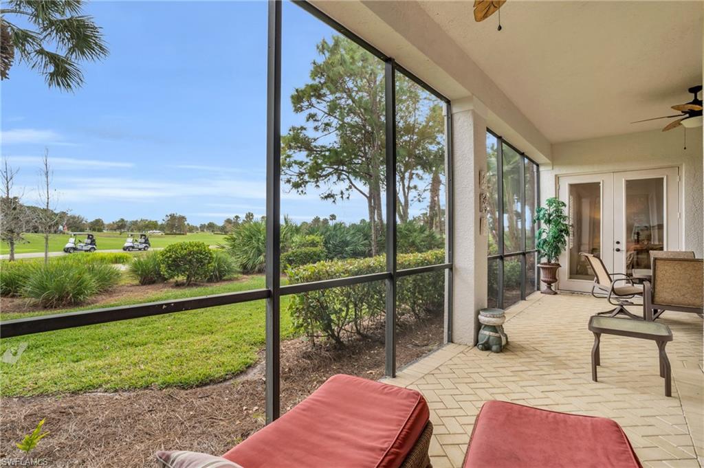 NOT AVAILABLE FOR FEBRUARY 2027, MARCH 2027, AND APRIL 2027.
Nestled within the prestigious double-gated community of Cascada in the award-winning Fiddler's Creek, this exquisite three-bedroom plus den, two-bathroom coach home is the epitome of comfort and elegance. Positioned as a desirable end-unit, it offers unparalleled privacy and serene golf course views that make for a perfect retreat. Step inside to discover the grandeur of volume ceilings, plantation shutters, and a thoughtfully designed open floor plan that seamlessly connects the living and family rooms with the kitchen and screened lanai. The kitchen is a chef's delight, featuring sleek granite countertops, upgraded white cabinetry, a chic marble backsplash, and a convenient pantry. Entertaining becomes effortless with easy access to the lanai, where you can savor the tranquil vistas of the Rookery Bay golf course. The spacious primary bedroom is a true sanctuary, complete with walk-in closets, private lanai access, and an en suite bathroom featuring dual vanities, a luxurious corner tub, and a walk-in shower. The two additional guest bedrooms offer ample privacy for your visitors, while the den provides an ideal space for relaxation, reading, or even remote work. Fiddler's Creek elevates your stay with its world-class amenities. Enjoy access to the award-winning clubhouse, complete with a full-service spa, a state-of-the-art fitness center, resort-style pools, and fine dining options. The community also offers bundled golf, tennis, pickleball, and bocce courts, ensuring every day is filled with leisure and recreation. As a guest in this distinguished community, you'll experience the finest in Naples living. Please note: Preference will be given to stays of 3 months or longer.