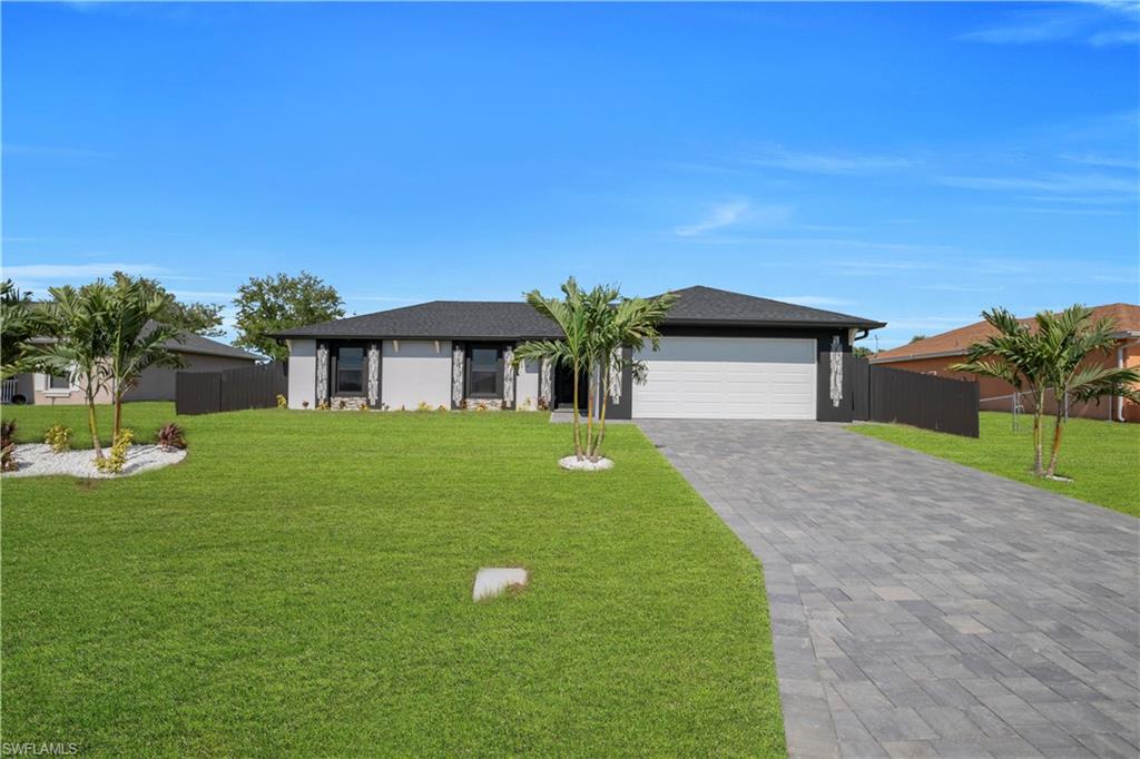Welcome to your dream home in Cape Coral! This stunning single-family home boasts 3 bedrooms, 2 bathrooms, and a 2-car garage, perfect for families of all sizes. Step inside and be greeted by the luxurious in-ground pool, perfect for relaxing on hot summer days. The modern touches throughout the home, including quartz counters, stainless steel appliances, and tile flooring, create a sleek and sophisticated atmosphere. The spacious open concept layout is ideal for entertaining guests or simply enjoying quality time with your loved ones. The master bedroom features a large walking closet, providing ample storage space for all your belongings. With impact windows, you can rest easy knowing your home is protected during storm season. Located near everything Cape Coral has to offer, including shopping, dining, and entertainment, this home truly has it all. Don't miss your chance to own this beautiful property and start living the Florida lifestyle you've always dreamed of. Schedule a showing today and make this house your forever home!