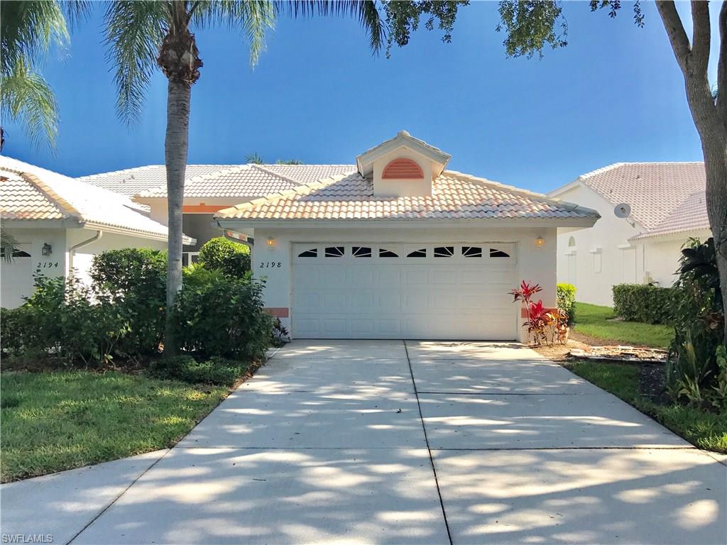 Look at the Location of this Villa! 3 Miles to beach you get your own home like villa with 2 car garage, over looking the lake. The complex is only 36 Unit petite community with clubhouse and community pool for your enjoyment. Well laid out floor plan with granite countertops and newer appliances, just in case you want to stay in and cook... and with the convenience of restaurants and shopping close by, it will be hard to stay in. Home is also in a great school district. Come see for yourself.