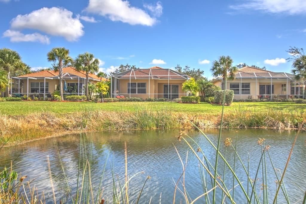 Terrific opportunity awaits with this beautiful Raphael model, arguably the most desired villa floor plan in award winning Pelican Preserve.  This wonderful home offers nearly 1,700 SF of well appointed living space with 2 bedrooms + den and 2 baths.  Certainly one of its best features is the fully extended lanai with Western exposure providing gorgeous sunsets over the pond year round.  Inside you'll find many great features like granite counters in kitchen, upgraded cabinets with upper molding in kitchen, a remodeled frame-less glass shower door in master bath, a wide open great room design with 2 sets of sliders and 1 set of large windows on the Southern side of the home offering a light and bright living space throughout the day.  For added peace of mind, all windows and sliders are hurricane impact resistant.  Older homes as well as many of the newer homes in this community do not offer this!  This home has been meticulously cared for and is truly move-in ready. Combine all of this with the 27 holes of championship golf, the 38 acre preserve with boardwalk, and the unrivaled town center with active tennis program, fitness, restaurant, theater, pickle-ball and so much more!