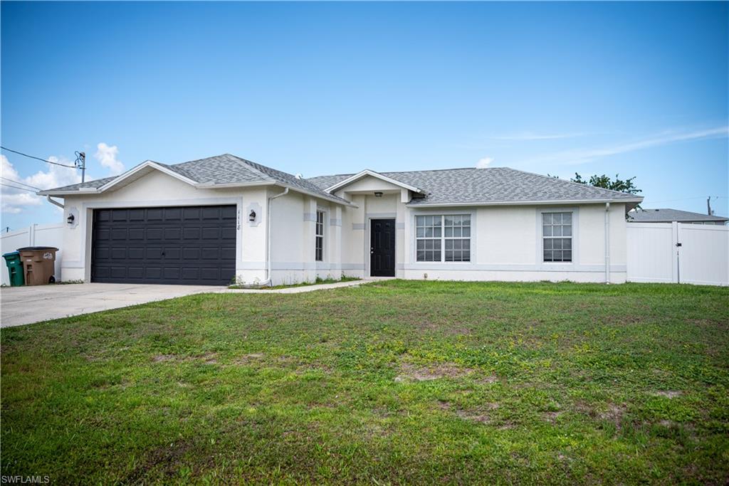 Welcome to this newly remodeled home in the beautiful city of Cape Coral, FL. This spacious house features 3 bedrooms and 2 bathrooms, offering plenty of space for you to make it your own. The open floor plan creates a seamless flow throughout the home, providing a comfortable and inviting atmosphere. The fenced-in yard provides privacy and security, perfect for those with pets or who enjoy outdoor activities. With an auto garage door, parking is a breeze, ensuring convenience for you and your guests. Additionally, the screened-in lanai allows you to enjoy the Florida weather while keeping pesky bugs at bay. This home is perfect for those seeking a modern and updated living space. Don't miss out on the opportunity to call this house your home. Schedule a showing today and see all that this property has to offer.