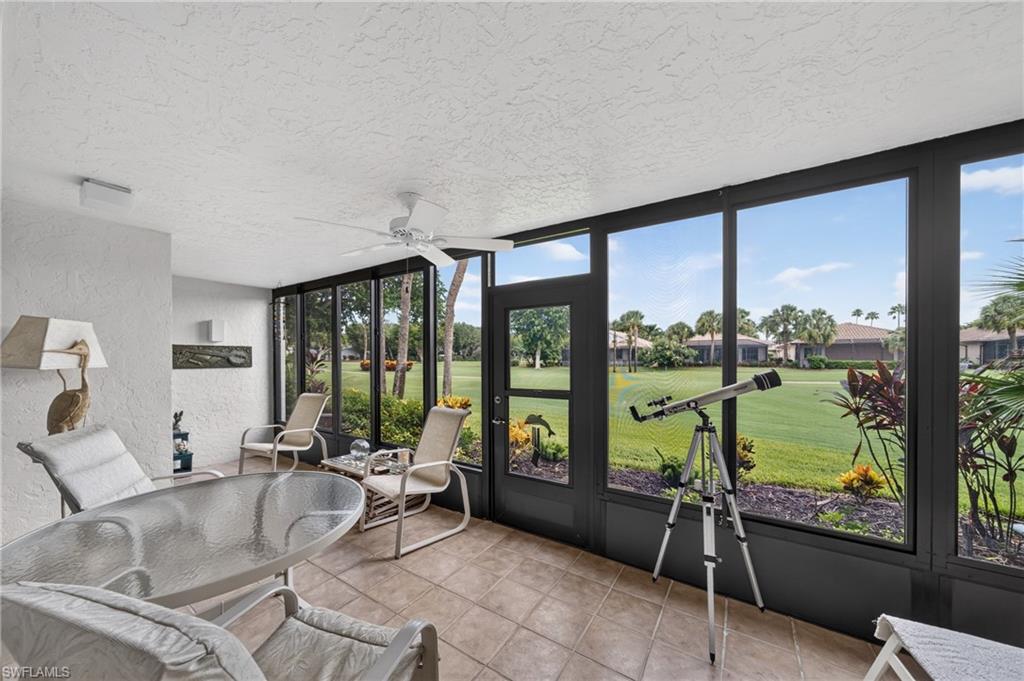 Premium 18th hole views. First floor end unit. Bundled amenities. One of the most sought-after floor plans in The Landings — and a location within the community that rarely comes available.
Welcome to Trawler Village at The Landings Yacht, Golf and Tennis Club — one of Southwest Florida's most prestigious and genuinely underappreciated gated communities, set across 250 lush riverfront acres off the historic McGregor corridor in SW Fort Myers. This spacious 3-bedroom, 2-bathroom, 1,559-square-foot residence is perfectly positioned on the first floor as an end unit, delivering extra natural light, enhanced privacy, and some of the finest golf course views in all of Trawler Village — overlooking the Signature 18th Hole directly from your enclosed lanai.
The layout flows naturally and comfortably from the moment you walk in. Generous living and dining spaces feel welcoming and well-proportioned, bedrooms are genuinely well-sized with just the right separation, and everything about this floor plan feels designed for real living. The enclosed lanai is a true standout — a year-round extension of the living space where morning coffee, afternoon golf watching, and evening relaxation all happen effortlessly. Storm-rated panels on the lanai provide added peace of mind. Practical updates including a newer HVAC system and updated electrical panel mean the important infrastructure is already handled. Covered parking directly at the home with additional storage completes a package that is as practical as it is appealing — a combination that buyers in this community know is genuinely hard to find.
The Landings is in a category of its own among Fort Myers communities. Ownership includes fully bundled club membership — no additional buy-in, no monthly minimums to stress over — giving residents immediate access to an 18-hole executive golf course, 13 Har-Tru tennis courts, 8 pickleball courts, 3 bocce courts, a full fitness center with lap pool, miles of walking and biking trails, a 192-slip Gulf-access marina with additional dry storage, waterfront dining at the Wheelhouse Grille, the Helm Club, a waterfront picnic area, fishing, and an active, engaged social calendar. Boat slips are available based on availability — making this equally compelling for boaters seeking Gulf access from a protected, well-maintained marina on the Caloosahatchee River and Intracoastal Waterway. The Landings places you minutes from Fort Myers Beach, Sanibel, and Captiva to the west, Downtown Fort Myers' River District to the north, and Bell Tower Shops, Gulf Coast Town Center, Miromar Outlets, and Coconut Point to the south and east. RSW International Airport, with its many direct flights, FGCU, top medical facilities, Naples, and Cape Coral are all within easy reach. This is the rare address that genuinely connects you to everything Southwest Florida has to offer without sacrificing the privacy, security, and serenity of a gated community.