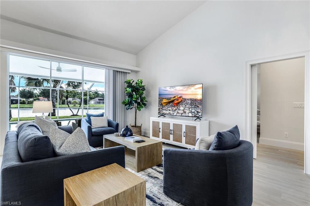 Welcome to your exquisite getaway in sunny Naples, Florida! Nestled on the tranquil shores of a serene lake, this recently renovated pool home 3-bedroom, 2-bathroom home offers the perfect blend of comfort and luxury. Spacious open floor plan that seamlessly connects the living, dining, and kitchen areas, all in lots of natural light from large windows overlooking the lake. Vaulted ceilings, 2-car garage plus more driveway parking. The master bedroom boasts a luxurious king-sized bed and an en-suite bathroom with a walk-in shower. Outside features you own private oasis: a screened-in patio with a sparkling pool overlooking the lake. Spend your days lounging by the poolside, savoring the Florida sunshine, or take a refreshing dip to cool off from the warm Naples weather. Only a 10-minute drive from Naples' renowned attractions, from pristine beaches to upscale shopping and dining. Whether you're seeking relaxation or adventure, this lakefront retreat offers the perfect home base for your Naples getaway. Briarwood is a guard gated community and features amenities like 2 pools, tennis, pickleball, basketball, volleyball, kiddie playground. The home is fully stocked...Gas BBQ grill, cable and wifi. We have an electric heater for the 26 foot pool. Don't miss the opportunity to experience luxury living at its finest in this beautifully renovated and refurnished lakefront home. Book your stay today and create memories that will last a lifetime in Naples, Florida! Rates may be subject to change based on length of stay and time of year.