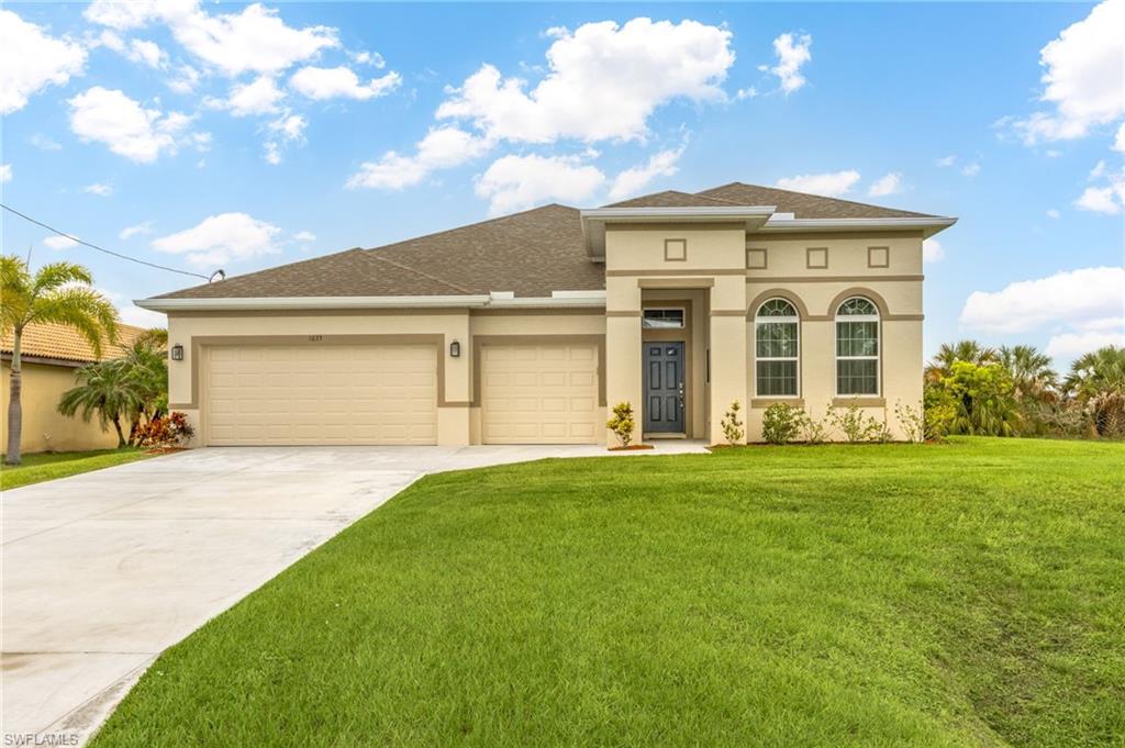 Stunning Gulf Access home close to entertainment, airports, & restaurants. Spacious rooms, split bedrooms, open floorplan concept, & high ceilings throughout the home. The kitchen has a large island, granite, 42” cabinets, pantry, stainless steel appliances & breakfast nook. The home office has large full glass French doors. Nice size bedrooms & baths with granite. The primary bedroom has dual sinks, a walk-in shower, very large walk-in closet. Newer pool heater (smart feature and salt opt available). This home has several smart features that you can control on your phone. Ask for details. Pavered steps & walkway along the seawall which is great for entertaining waterside. The home is located in this boating community on the Paraguay canal that is 121 Ft wide. There is 1 bridge out to the North Spreader that leads to the  Matlacha Pass, Gulf of Mexico & Charlotte Harbor. The lot next door is for sale, also. Many new homes being built in the area. SWFL awaits you..What are you waiting for?