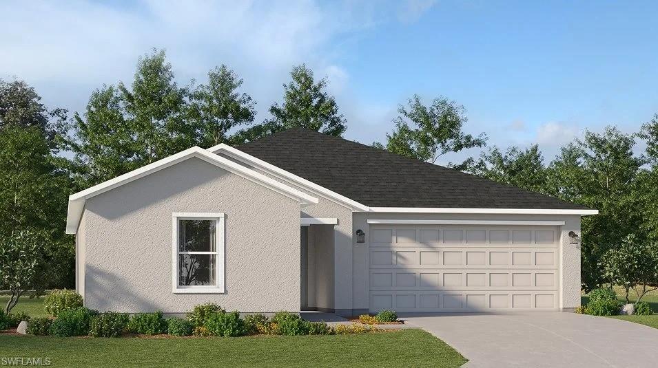 One or more photo(s) has been virtually staged, AI generated or rendered.  MOVE-IN READY!! Crane Landing is a master-planned community of new single-family homes for sale in North Fort Myers, FL, offering a private dock and an excellent selection of onsite amenities. This new single-story home is a modern take on a classic design. Down the foyer is a spacious and open-plan family room which has direct access to the cozy dining room, well-equipped kitchen and attached patio, perfect for everyday living. In a private corner is the owner’s suite with a convenient adjoining bathroom, while on the opposite side of the home are three secondary bedrooms to offer restful retreats. Prices, dimensions and features may vary and are subject to change. Photos are for illustrative purposes only.