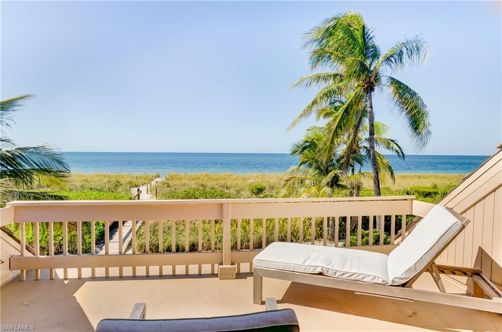 Views don't get any better than this. Watch the sun dip into the Gulf of Mexico every evening as the sunset fills the sky with bright reds and oranges framed by swaying palms. Beach Homes 18 is a true Gulf-front 4-bedroom, 3-bathroom home inside the gates of South Seas. This two-story home has just been exquisitely remodeled in the Coastal Contemporary style, and no detail was overlooked. The open kitchen features beautiful cabinetry and an eat-in island table. The beautiful flooring compliments the warm feel of the property and the bright open living room with vaulted ceilings. All of the bathrooms are beautifully redone with an eye toward subtle elegance. The top floor features a beautiful den/sitting area, leading the way to the private master suite. The top floor also features a private open deck. This property has a beautiful large screened lanai, impact glass throughout, and a very rare private golf cart garage attached. This is truly the Beach Home you've been waiting for.