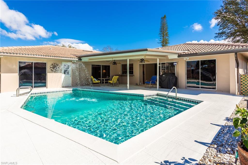 You haven't missed out on this beautiful home, it's back on the market again. Come and Experience this 4 bed, 3 bath home with a 9ft deep pool. This home has a great layout with a remodeled kitchen with granite counters, wood cabinetry, a large pantry, and black appliances. The home has extensive storage from a walk-in master closet with wood shelving to additional attic space with 2 ladder access. Enjoy the large oversized laundry room.  The home is freshly painted outside with neutral colors. This home is designed with entertainment in mind with large pocket sliders that invite you and your guests to relax by the open pool and fountain in a quiet established neighborhood. The house has beautiful landscaping that attracts butterflies. Call today for your personal tour