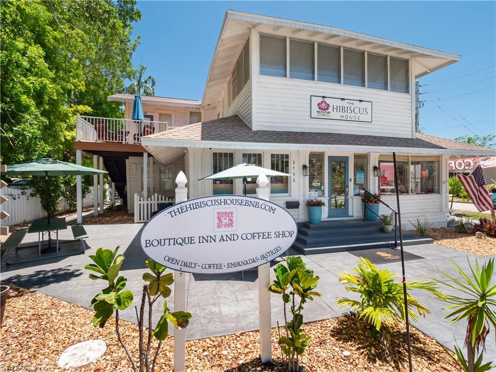 Historic boutique hospitality property located at the north end of McGregor Boulevard in Downtown Fort Myers. Hibiscus House is the only licensed bed & breakfast in Fort Myers and features five guest suites with private entrances and en-suite baths, an owner’s suite, office space, and the recently added Hibiscus Latin Café. Positioned across from First Street Publix and First Watch, the property is within walking distance to the Downtown River District, Edison & Ford Winter Estates, Centennial Park, restaurants, galleries, and the Caloosahatchee waterfront. The sale includes the real estate, an established B&B business, café operations, food & beverage and bed & breakfast licenses, and furniture, fixtures, and equipment for a turnkey hospitality opportunity. Originally built in 1911, the property carries a rich Fort Myers history and has been meticulously restored while preserving its Old Florida character.