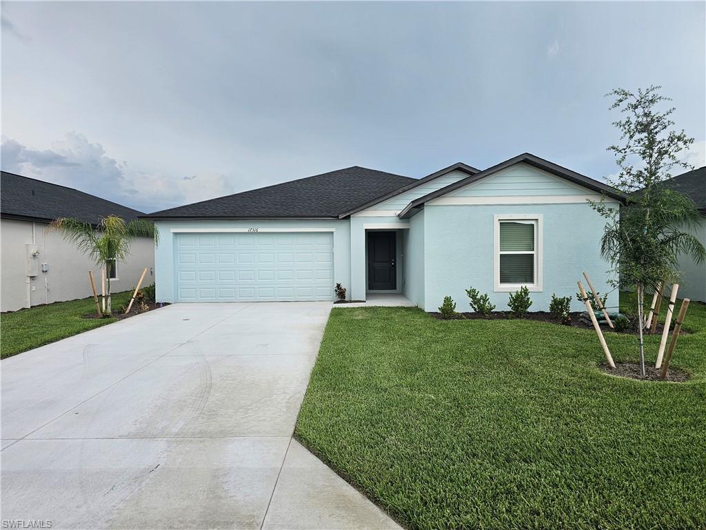 Be the first to live in this beautiful brand-new 2026 single-family home located in the peaceful and highly desirable Crane Landing community! This spacious residence features 4 bedrooms, 2 bathrooms, and over 1,800 square feet of living space with an open-concept floor plan designed for comfort and functionality. The home offers a large great room, a modern kitchen with island, stainless steel appliances, pantry, split-bedroom layout, and a private owner's suite with a walk-in closet. Additional features include a 2-car garage, paved driveway, and washer and dryer. Residents will enjoy the beauty, tranquility, and resort-style amenities of Crane Landing, including a community dock with lake access, playground, pickleball courts, tennis courts, basketball courts, soccer fields, and scenic green spaces throughout the neighborhood. Conveniently located near I-75, shopping, dining, schools, and downtown Fort Myers.