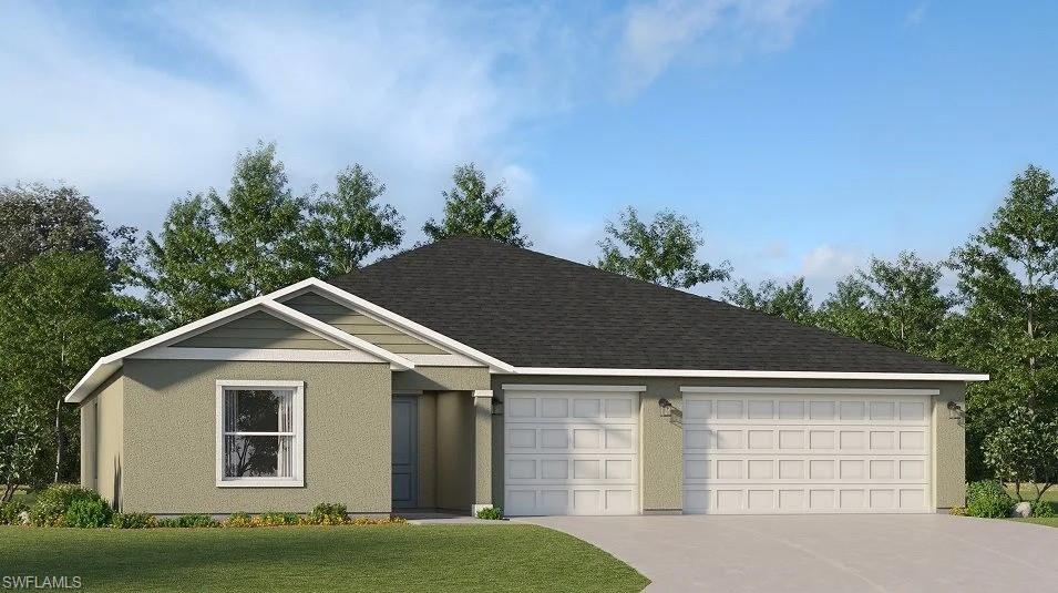 One or more photo(s) has been virtually staged, AI generated or rendered.  MOVE-IN READY!! Crane Landing is a master-planned community of new single-family homes for sale in North Fort Myers, FL, offering a private dock and an excellent selection of onsite amenities. This single-level home features a low-maintenance layout perfect for entertaining with an open-concept floorplan and outdoor patio. Two secondary bedrooms are located off the foyer, and the luxurious owner’s suite is tucked into a private corner at the back of the home, complete with an en-suite bathroom and walk-in closet. Prices, dimensions and features may vary and are subject to change. Photos are for illustrative purposes only.