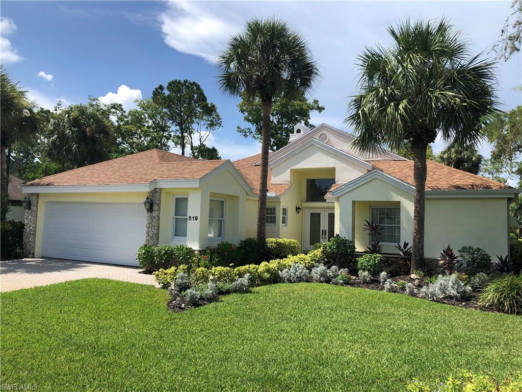 FULL GOLF MEMBERSHIP IMMEDIATELY AVAILABLE  upon purchase of this exquisite professionally designed estate home on  .21 acres.  AS IS  contract required to submit offer.   Tucked in away in a cul-de-sac with privacy galore.  Entertaining is at it's ULTIMATE with pool side outdoor kitchen and "It's five o'clock somewhere"  BAR with brand new refrigerator.  Hurricane shutters on left side of house with protective window film .  New hot water heater with new epoxy garage floor.  2 jacuzzi tubs to relax after a golf game on meticulous Eagle Creek golf course.  Gorgeous tile floors throughout highlighting a double fireplace in living room and family room.(Coral rock on one side and marble on the other.)  Volume ceilings create spacious living areas.  Heated spa overflowing into dramatic over size pool   Updated kitchen is neutral French country bisque boasting a huge breakfast granite bar island
This home had new roof installed in December 2019.  AS IS contract required with this property.