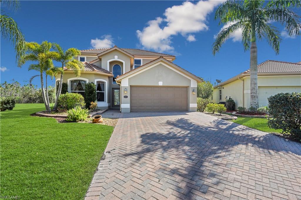Enjoy watching & listening to the wildlife of SWFL right in your backyard! This 2-story home offering almost 2,900sf of living space backs up to a Preserve giving you a wonderful natural setting while being situated on a cul-de-sac road in a pristine gated community. You will love the generous size of the rooms and the flow of the living room & family room floor plan and volume ceilings. The master suite and 3 guest rooms are on the second floor of the home, and an additional guest room & full bath are on the first floor. The screened lanai offers a heated pool and spa, and has an under truss area for lounging or outdoor dining. This home has only had one owner and has many upgrades- wide drive w/ pavers, wired for generator, new plank tile in living room, custom cornice boards, the attic is floored for storage, insulated garage door, and for optimal water flow the home has a French drain. Bella Terra is a guarded community touting Northern Italy style architecture & offering families lots of amenities and fun activities including a Christmas light trolley tour. Located approx. 10 min. from the SWFL Int. Airport and FGCU, also close to Gulf Coast Town Center & Miromar Outlets!