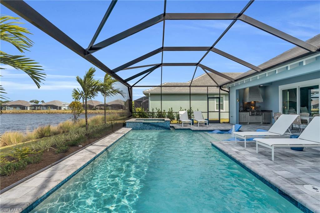 NOT AVAILABLE FOR FEBRUARY 2027 AND MARCH 2027.
Discover unparalleled luxury featuring the newly available, exquisite 2023 Wisteria floor plan with a preferred WESTERLY VIEW FOR FANTASTIC SUNSETS. This impressive property spans 3100 sq ft of indoor-outdoor living space, offering 3 beautifully decorated bedrooms, 3 total bathrooms including the master with its en-suite bath, and a private den for secluded work or relaxation, all complemented by a 1-car garage (owner will keep 1 vehicle and leave 1 garage space open for his guest). Professionally decorated by Robb and Stuckey designers, the home comfortably sleeps 8 and boasts numerous upgrades, ensuring unmatched sophistication and convenience. Step outside to an oversized, screened-in lanai with panoramic super-screen for unobstructed views of the serene lake. The outdoor area is an entertainer's dream, featuring a built-in grill and wet bar for alfresco dining and entertaining. Further enhancing the outdoor living experience are the magnificent heated pool and spa, alongside a top-notch outdoor kitchen with upgraded lighting, creating the perfect setting for relaxation and social gatherings. This home's prime location is conveniently close to the clubhouse and the Overlook Bar and Grill, keeping you connected to all Naples has to offer, including the shopping and dining districts of 5th Ave S and 3rd St S, as well as the beautiful Naples Pier, making it an ideal escape to paradise. NO SMOKING AND NO PETS, ensuring a pristine and tranquil living environment for all residents. Tenant also pays 11% taxes + a $1,000 non refundable seasonal reservation fee that covers the HOA application fees, departure cleaning fee, rental incidentals and booking fees. ½ of the total rents + taxes are due now upon signing the lease and the final ½ is due 120 prior to check in.