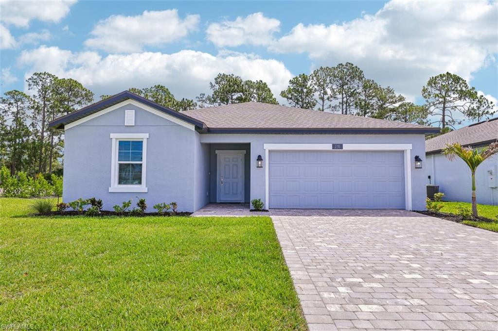 This new construction home featuring the Antigua floorplan offers 3 bedrooms, 2 baths plus a 2 garage with beautifully selected upgrades and design features. Whispering Lakes is a charming gated community of 290 homes, offering a variety of one- and two-story floorplans, 2-3 car garages and the added benefit of low HOA fees with NO CDD fees. Homeowners at Whispering Lakes will enjoy a community pool complete with a cabana and expansive green space throughout, fostering a sense of community and providing residents with a private neighborhood to embrace the Southwest Florida Lifestyle. Amanecer Elementary and Lehigh Acres Middle Schools are within walking distance.   Enjoy special pricing, affordable monthly payments, and exclusive financing options.  Visit today to learn more about your opportunity to call Whispering Lakes Home. Photos may show a previous model; actual features may vary.