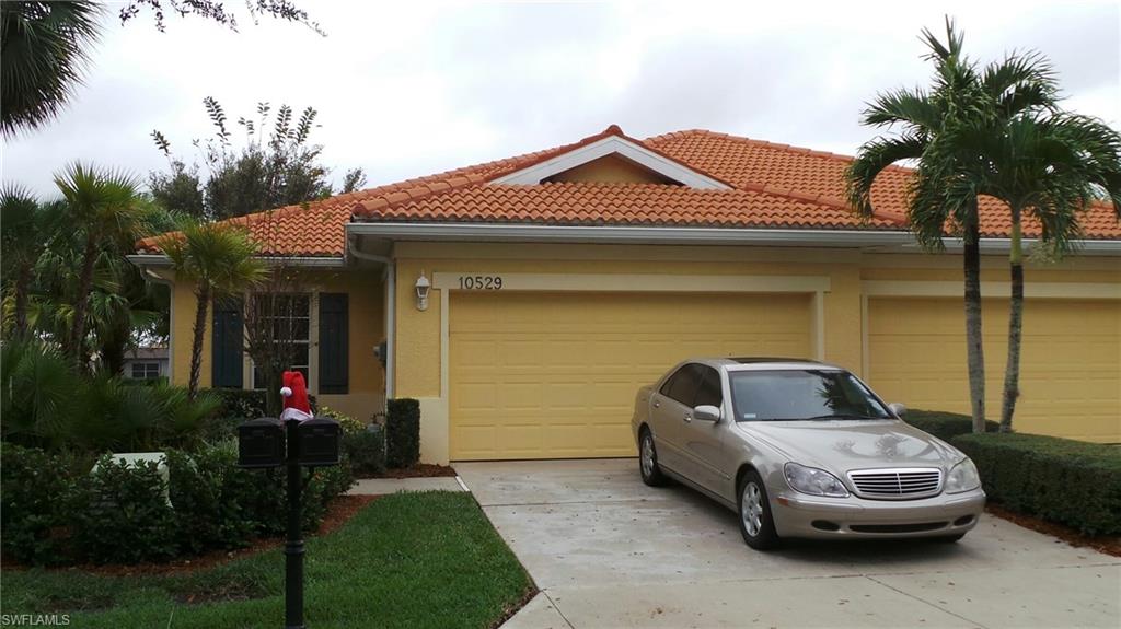 TURNKEY attached villa in fabulous Pelican Preserve.  Professionally decorated and immaculate with top of the line everything.  2 beautifully appointed bedrooms, 2 custom baths, 2 car garage, fully furnished and equipped.  The kitchen has white cabinets, breakfast bar, NATURAL GAS COOKING, and neutral counters.  The a/c  system is barely 1 year old.  Dryer and hot water heater are also Natural Gas.  The Verona neighborhood is well established and runs as a Condominium Association so all exterior maintenance (including painting), roof maintenance, and insurance are included. Owner carries condo insurance for interior.  The view from the lanai overlooks an arched bridge and the water flow way which runs through the entire community. Amenity rich Pelican Preserve has something for everyone!  Indoor and outdoor pools, state of the art fitness center, hobby and craft rooms, theatre, restaurants, tennis, dog park and more activities than you'll have time for.  If golf is your passion, the OPTIONAL 27-Hole Golf Course has memberships available.