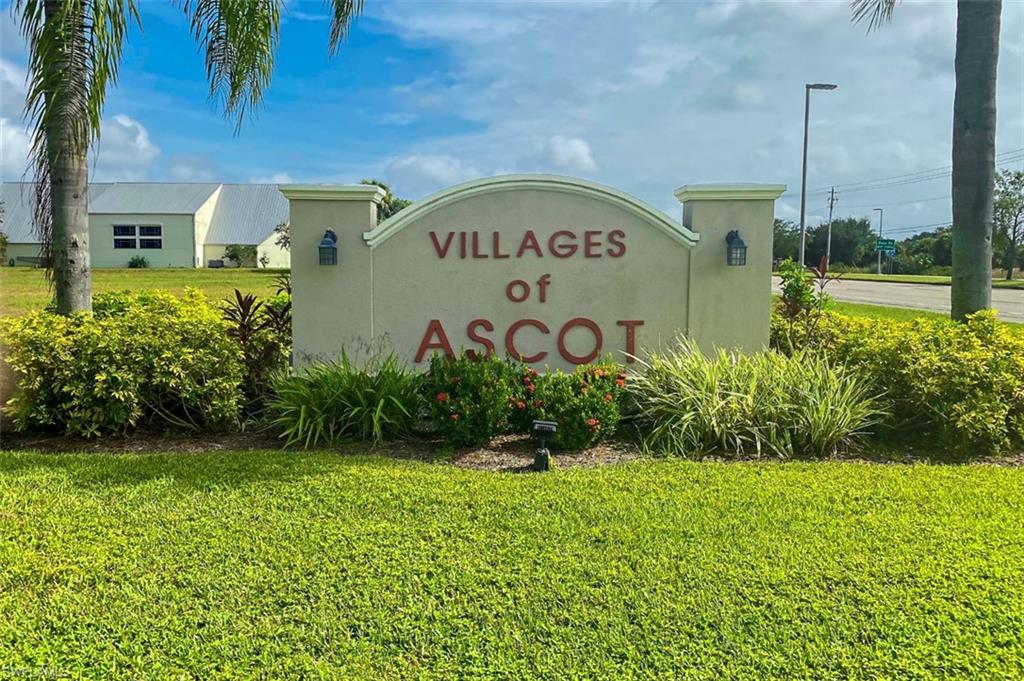 Beautiful turn key fully furnished abode at Villages of Ascot. 2 bedrooms, 2 baths with a spacious scenic lannai right outside your bedroom sliding door and living room. A great residence in the heart of south Fort Myers. Kitchen features a breakfast nook. This home is completely equipped with all the necessities for your move now, so just bring your toothbrush. Roofs throughout the community are newly installed within the last couple of months. Conveniently situated and a quick stroll to the pool, shuffleboard and tennis court. A short drive or nice excursion on your bike to Sanibel Island, Fort Myers beach even Lakes Park not far away. The library is right next door. Close to airport, restaurants and retail shops. This is a must see with so much more to offer!!