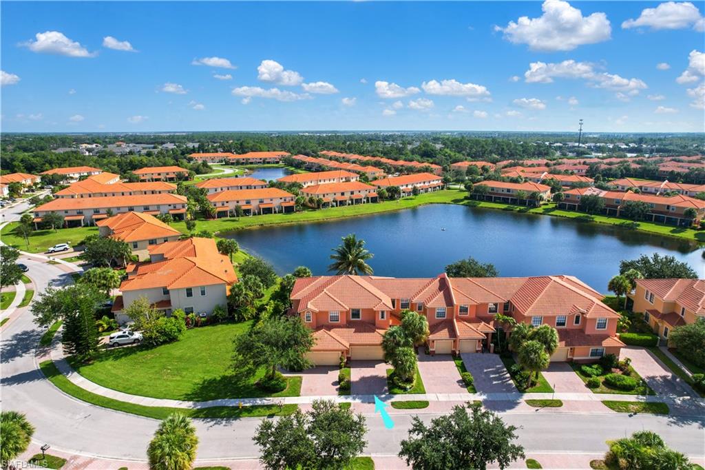 Ideal for seasonal or annual SWFL living! Start enjoying the low-maintenance living of this lakefront home and have more time to do the activities you love like going to the beach or playing golf. 2-story design that allows for every family member to have plenty of privacy - on second floor you will find the master suite w/ french door entry to den (could be possible 3rd bedroom) & large walk-in closet & guest room w/ custom mirror doors on closet. On the first floor you will find a wonderful open feel due to the great room design & upgraded tile flooring, spacious kitchen w/ eat-in area & pantry, large dining area & long breakfast bar, huge laundry room w/ storage area under the staircase, full size 2-car garage, and long screened rear lanai w/ peaceful lake view. Accordion shutters for storm protection have recently been placed on the home. Summit Place is a gated community that offers a lakefront community center w/ picnic area, pool, spa, fitness room, basketball, tennis, & more! Very convenient location- easy access to I-75, only 30 minutes to the beaches lining the Gulf of Mexico, and just 16 miles to the world famous shopping & dining of 5th Ave Naples.