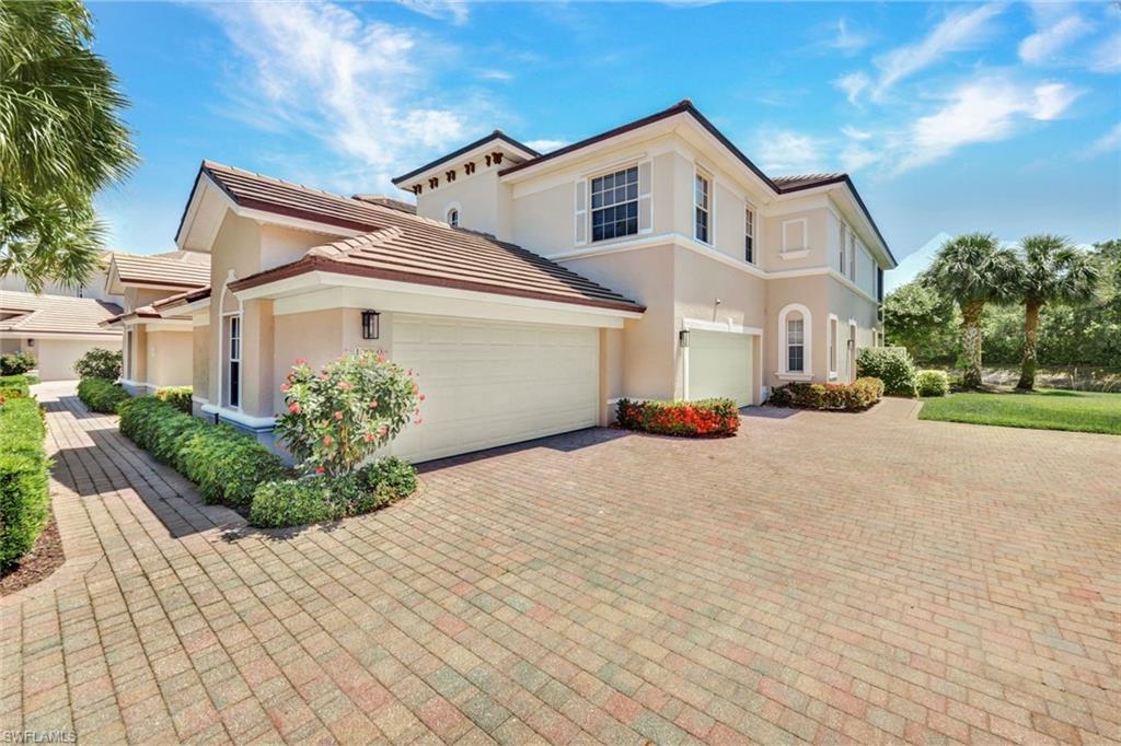 Offered turnkey with an open concept layout, high ceilings and loads of natural light this expansive top-floor condo in Miromar Lakes features 3 bedrooms plus a den/office, 2.5 baths, and an attached 2 car garage. Enjoy added privacy on the enclosed lanai. Located in the exclusive gated community of Miromar Lakes Beach & Golf Club, you're just a short walk to world -class amenities-freshwater lakes, boating, beaches, golf, tennis, pickleball, spa, fitness center, dining, and more. Conveniently close to shopping, Southwest Florida beaches, and RWW Airport --ideal as a full-time residence or seasonal retreat.