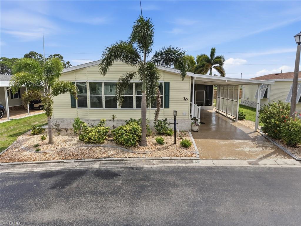 This impeccably maintained and move-in-ready manufactured home, built in 2005, offers affordable living and peace of mind in a desirable, amenity-rich community located in a non-flooding zone. Recent high-ticket upgrades include a new roof installed in 2023, along with an A/C unit and refrigerator that are both approximately three years old. The interior is bathed in natural light from two skylights and features added finishes such as crown molding, multi-panel doors, and stylish plantation shutters throughout. Designed for convenience and security, the home includes an indoor washer and dryer, hurricane shutters, and a spacious carport with room for two vehicles. Residents also benefit from a community storage lot for boats or RVs.
Perfectly positioned for the Florida lifestyle, this property is just three miles from Burnt Store Marina and six miles from Punta Gorda, offering easy access to world-class boating, dining, and everyday essentials. Punta Gorda Airport (PGD) is less than 10 miles away that offers nonstop flights (Allegiant Airlines) to many U.S. destinations. Enjoy nearby attractions like the Military Heritage Museum in Punta Gorda, or take a day trip to Fort Myers to visit the Edison & Ford Winter Estates or the beaches of Fort Myers.