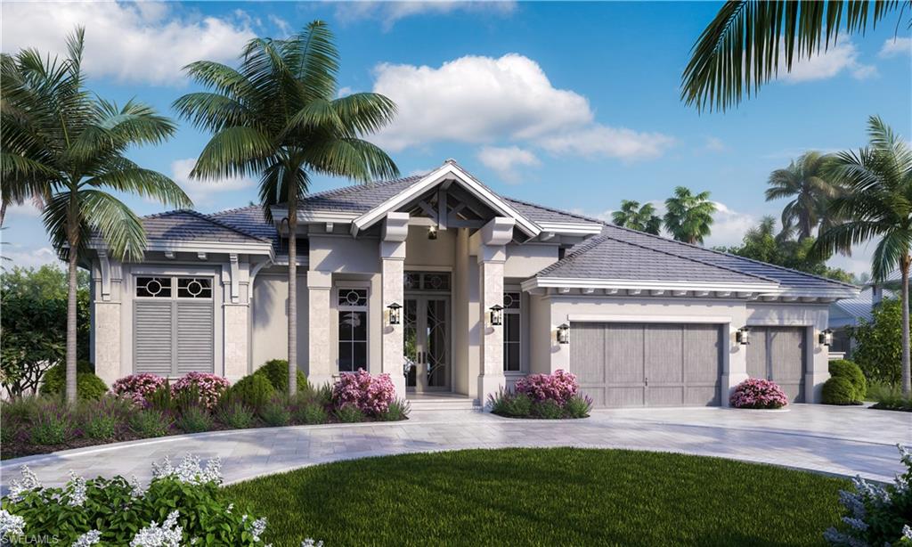 Come home to the highest standards of luxury building... this exquisite residence is under way by Borelli Construction of Naples, Park Shore’s premier builder, with its anticipated completion in September 2020. This thoughtful floor plan has it all with a great room layout, split bedrooms, luxurious kitchen and full wet bar. The kitchen is complete with SubZero & Wolf appliances, custom European style wood cabinets, large island and a walk-in pantry with wood shelving and pullouts. Soaring ceilings throughout this home and beam details in great room. The master wing features a large bedroom, double closets with custom storage systems, and a marble bathroom with dual sinks, water closets and a vanity desk. Spacious covered lanai with an outdoor kitchen and has motorized retractable screens and hurricane shutters. Outside the covered area is a large shell stone deck with fire pit. The home is set on fantastic oversized lot to allow space for dogs, children or other outdoor activities. Finishes can still be selected to make this home custom without the 12+ month long wait. Join the Park Shore Association for a nominal yearly fee and take advantage of the private beach access.