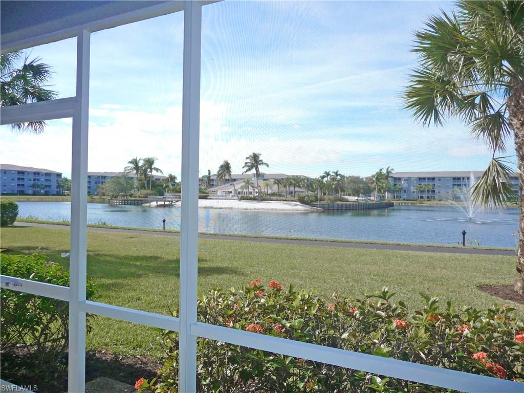 Meticulously maintained & immaculate Brookside model in Heritage Pointe, a friendly gated community located in South Ft Myers, close to Sanibel Island & Fort Myers Beach. This 1st floor condo offers panoramic views of Heritage Pointe’s lake, lighted water features, beach & tropically landscaped grounds. Offered turnkey, this move-in ready unit is elegantly furnished, nicely appointed and well equipped. The spacious, open floor plan consists of 2 bedrooms/2 baths, large living/dining area, kitchen & breakfast nook, plus a screened lanai with exit to the grounds & walking path. Features include tile (diagonal) throughout living areas, kitchen & baths, upgraded ceiling fans, light fixtures, faucets & cabinet hardware. West facing lanai & breakfast room provides picturesque sunset sky views. Heritage Pointe is conveniently located near beaches & recreational activities, shopping, dining, entertainment & Heath Park Medical Center. Amenities include a clubhouse, pool & spa, fitness center, community room, library, fishing pier, jog/walk path plus planned social activities & events. The community is well managed, financially stable and well maintained. Schedule your appointment today!