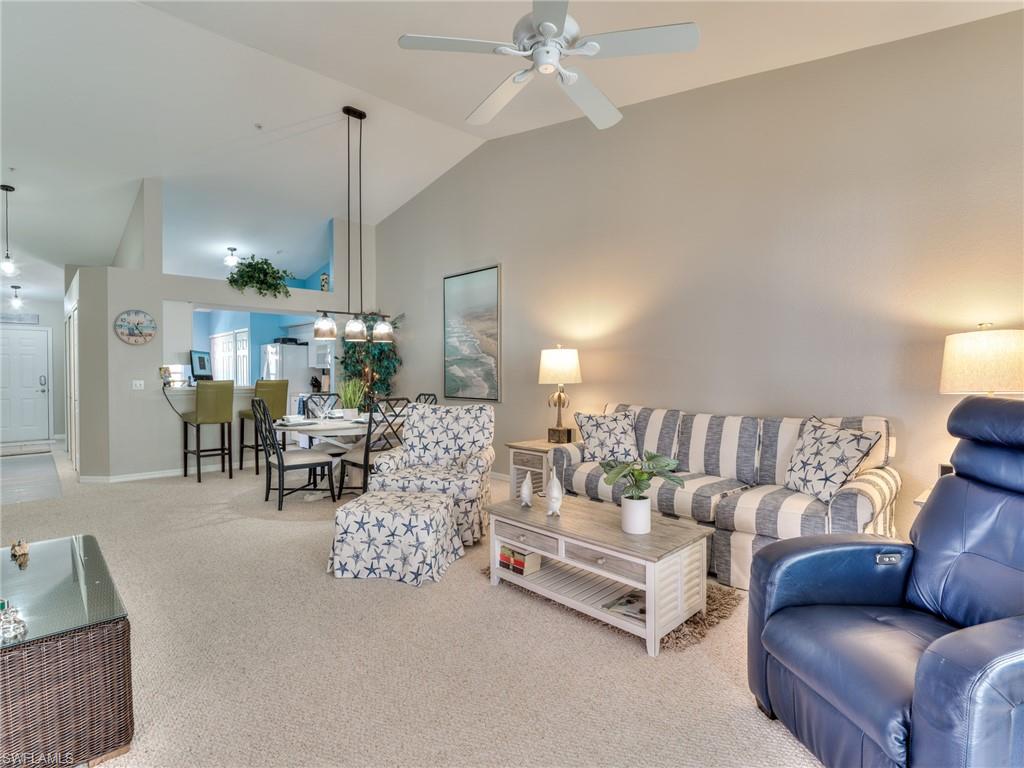 What an excellent opportunity to obtain a stunning, 2 bed 2 bath condominium in one of the best gated communities in Bonita Springs. This is a premium location in building #8 on the 2nd floor overlooking the tranquil wooded preserve & creek. The large open floor plan offers a vaulted ceiling in the family room & is very spacious. The windows & sliders allow ample natural light to flow through. The refrigerator, dishwasher & disposal were replaced in 2019, both the hot-water heater & HVAC were replaced in 2021. Enjoy your morning coffee on the screened/covered lanai accessible from either the family room or owner’s suite which is generously sized to include the owner’s bath with dual sinks & step-in shower. This unit comes with a roomy 1-car garage. You will enjoy all the amenities that Bermuda Park has to offer, 2-pools, fitness room, tennis & shuffleboard courts, all with low HOA/Condo fees. Location is key in today’s world & this home puts you close to all things important like premium shopping, airport, fine dining, outlets, nightlife, Dr’s offices & hospitals, but most importantly, only 10-minutes to SW FL white sand beaches. Invest now for your best SW FL lifestyle.