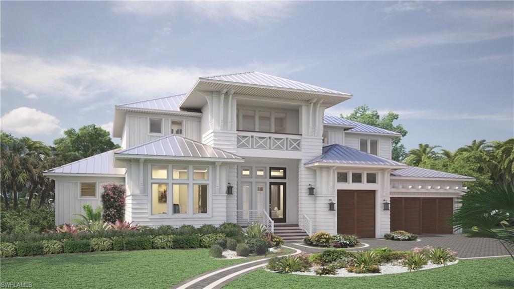 VIV Homes in collaboration with MHK architecture welcomes you to an absolutely timeless and breathtaking cottage style waterfront home situated right in the heart of downtown Naples offering truly the best of everything.  Easily walk to the beach and Old Naples Third Street amenities while also enjoying direct deep water gulf access from your back yard.  This light and bright coastally inspired home offers a generous and open floor plan including 5 en-suite bedrooms plus an office situated within nearly 5,500 square feet of air conditioned space.  This graceful home offers an impeccable level of quality and finish including full concrete construction, Legno Bastone wide plank wood flooring, an oversized heated pool/spa, a generous westerly exposed outdoor living area complete with kitchen, automated screens/shutters, and a new sea wall completed with an 85 foot Ipe dock.  Some of the additional special features include a large dual island kitchen with Sub-Zero, Wolf, and Miele appliances, bespoke cabinetry, multiple fire features, low voltage lighting, Sonos, and a 3 car garage. May 2018 completion.