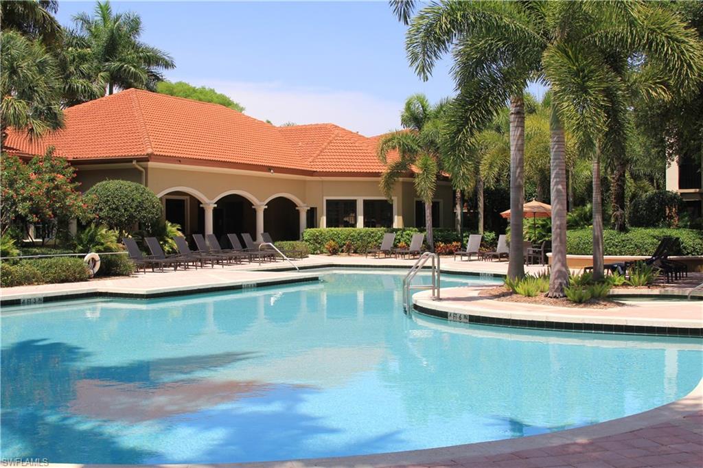 ONE-OF-A-KIND 3BR, 2BA CONDO WITH OPTIONAL CARPORT in fabulous San Mirage of Bonita Springs! Largest Palermo model has contemporary updates like no other—SOLID wood doors and light birch cabinetry throughout. Both baths completely renovated with granite counters, custom sinks & fixtures, TRAVERTINE shower and floor tile. Second bath has OVERSIZE WALK-IN SHOWER & frameless doors. Kitchen features granite counters & backsplash, NEW side-by-side GE refrigerator, super-quiet BOSCH dishwasher. Easy-care laminate in great room, diagonal tile and 5” baseboards. Contemporary light fixtures & fans; 3 large walk-in closets. Front screen door, keyless entry. Superb view of tropical garden from lanai. Second bedroom overlooks spectacular resort pool. Partially furnished or unfurnished. TWO ASSIGNED parking spaces, 3 if carport is purchased.  Gated San Mirage is your own private oasis with SALTWATER pool/spa, newly-equipped fitness center, tennis—LOW FEES include water, cable. Unmatched location is minutes to Bonita Beach, world-class shopping and dining at Coconut Point, Naples, and 4 upscale malls. Walk to the movies! Perfect full-time residence or winter getaway. You will love living here!