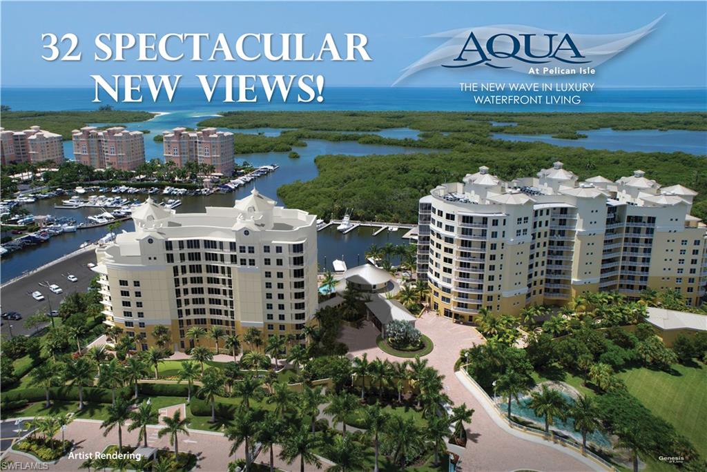 The wait is over for those who have been anxiously awaiting AQUA II, the second "New" 11-story 32-unit boutique luxury waterfront residential tower is now under construction! Located on AQUA's existing yacht harbor with views of Wiggins Bay and Gulf of Mexico. Spacious 3940–6599 sqft designs include luxurious finishes such as marble and wood floors. Gourmet kitchens include quartz countertops, Wolf oven, micro-convection & gas cooktops, Sub-Zero refrigerator & wine cooler. Exceptional Amenities feature private marina with slips available for purchase, kayaks, 9th floor sky lounge with roof top terrace, fitness center with spa treatment rooms, steam rooms & dry saunas, resort style pool & spas, movie theater, social rooms, game room, virtual game center, outdoor putting green, dog run, guest suites, cabanas & much more! Don’t miss this opportunity for early selection and to customize your new home. PET FRIENDLY! 2 PETS-NO SIZE LIMITS. Ask about our Marina Cabanas and Interior Guest Cottages also available for purchase!