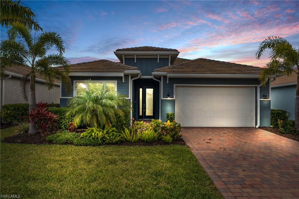 Dive into luxury with this exquisite single-family pool home in Naples Reserve, a haven of comfort and style set against the tranquil backdrop of serene waters. Designed for those who cherish waterfront living combined with modern elegance, this property is a masterpiece of design and craftsmanship. The heart of this home is its spacious living area, featuring an open floor plan with high ceilings and expansive windows that flood the space with natural light and frame the stunning water views. The gourmet kitchen, a chef's delight, is equipped with high-end appliances, gorgeous countertops, and ample storage space, making meal preparation a joy. Step outside to discover your outdoor oasis, where a sparkling pool and spacious lanai await, offering breathtaking water views and an ideal setting for entertaining or unwinding in the glorious Florida sunshine. Retire to the luxurious master suite, boasting serene water views, walk-in closets, and an en-suite bathroom that promises a spa-like experience. As part of the vibrant Naples Reserve community, enjoy access to exceptional amenities including the Island Club, Fitness Center, and Outrigger Activities Center. Engage in a variety of activities from bocce ball to beach volleyball, cool off in the resort-style pool, or explore Eagle Lake with complimentary paddleboards, kayaks, and canoes. For tennis or pickleball enthusiasts, the Match Point Complex offers courts for both, and pet owners will appreciate the two dog parks, Walk & Wag and Paws Awhile. This is not just a home, it's your gateway to the finest in Florida living, offering peace, luxury, and community vibrancy. Don't miss the chance to make it your forever home.